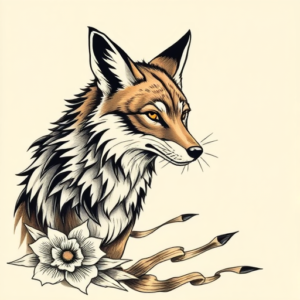 Neo-Japanese Coyote Tattoo