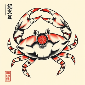 Neo-Japanese Crab Tattoo