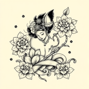 Neo-Japanese Crochet Tattoo