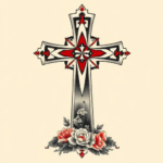 Neo-Japanese Cross Tattoo