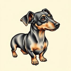 Neo-Japanese Dachshund Tattoo