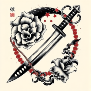 Neo-Japanese Dagger Tattoo