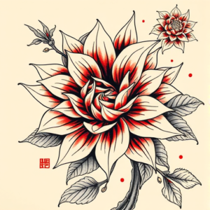 Neo-Japanese Dahlia Tattoo