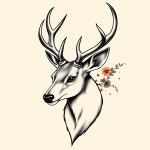 Neo-Japanese Deer Tattoo