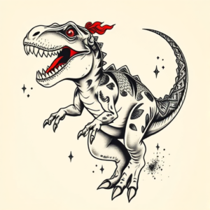 Neo-Japanese Dinosaur Tattoo