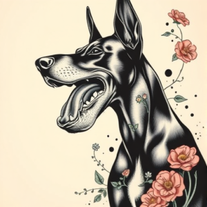 Neo-Japanese Doberman Tattoo