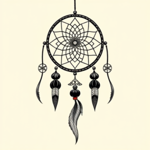 Neo-Japanese Dreamcatcher Tattoo