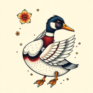 Neo-Japanese Duck Tattoo