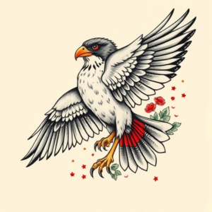 Neo-Japanese Falcon Tattoo