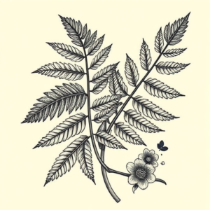 Neo-Japanese Fern Tattoo