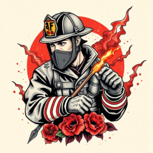 Neo-Japanese Firefighter Tattoo