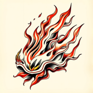 Neo-Japanese Flame Tattoo