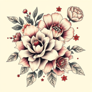 Neo-Japanese Floral Tattoo
