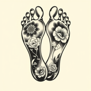 Neo-Japanese Footprint Tattoo