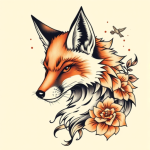 Neo-Japanese Fox Tattoo