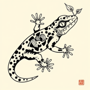 Neo-Japanese Gecko Tattoo