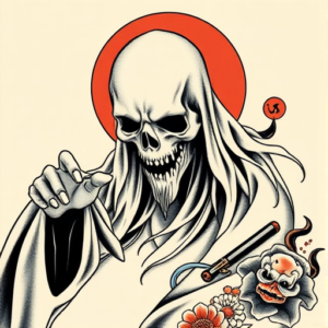 Neo-Japanese Ghost Tattoo