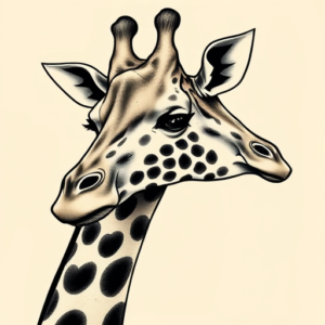 Neo-Japanese Giraffe Tattoo