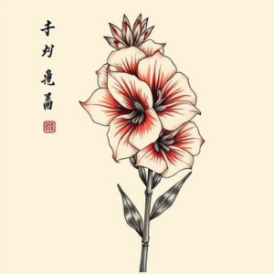 Neo-Japanese Gladiolus Tattoo
