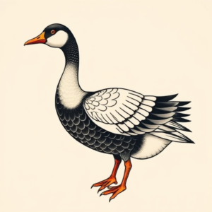 Neo-Japanese Goose Tattoo