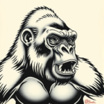 Neo-Japanese Gorilla Tattoo