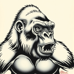 Neo-Japanese Gorilla Tattoo