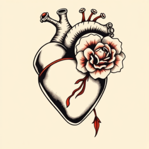 Neo-Japanese Heart Tattoo