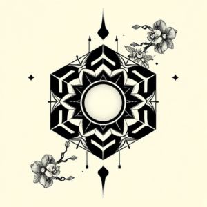 Neo-Japanese Hexagon Tattoo