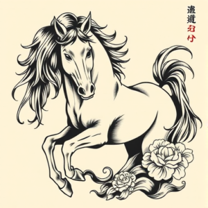 Neo-Japanese Horse Tattoo