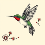 Neo-Japanese Hummingbird Tattoo