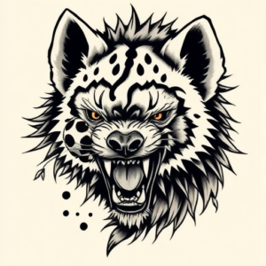 Neo-Japanese Hyena Tattoo