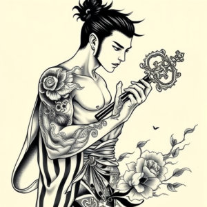 Neo-Japanese Key Tattoo