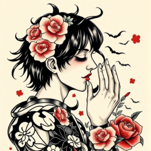 Neo-Japanese Kiss Tattoo