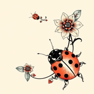 Neo-Japanese Ladybug Tattoo