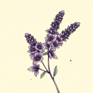 Neo-Japanese Lavender Tattoo