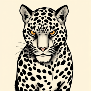 Neo-Japanese Leopard Tattoo