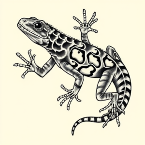 Neo-Japanese Lizard Tattoo
