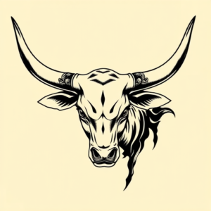 Neo-Japanese Longhorn Tattoo