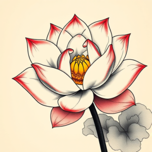 Neo-Japanese Lotus Tattoo