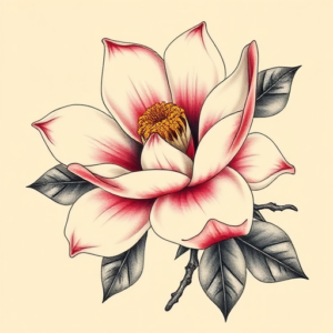 Neo-Japanese Magnolia Tattoo