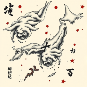 Neo-Japanese Map Tattoo