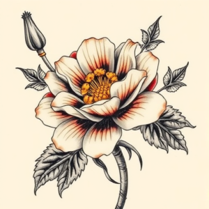 Neo-Japanese Marigold Tattoo