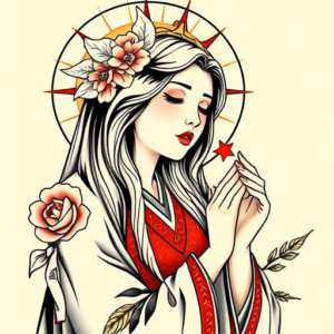 Neo-Japanese Mary Tattoo