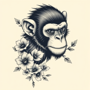 Neo-Japanese Monkey Tattoo