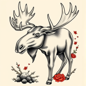 Neo-Japanese Moose Tattoo