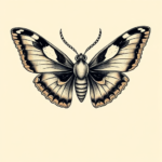 Neo-Japanese Moth Tattoo