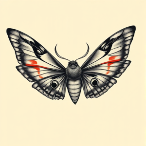 Neo-Japanese Mothman Tattoo
