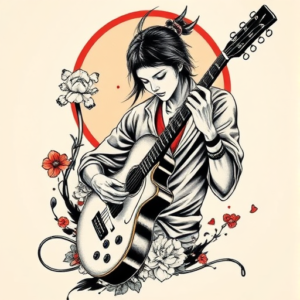 Neo-Japanese Music Tattoo