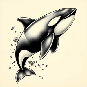 Neo-Japanese Orca Tattoo