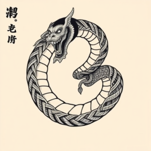 Neo-Japanese Ouroboros Tattoo